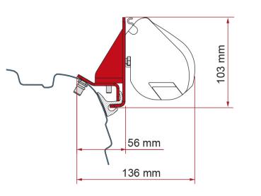 Komplettset Markise Fiamma F35pro für T5 / T6 / T6.1 VW Bus Brandrup / Vamoose #98655Z154